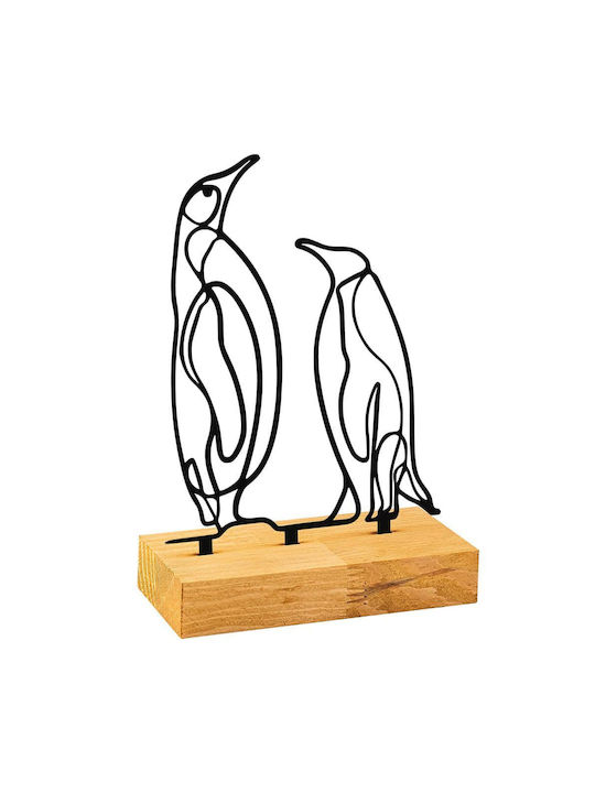 Decorative Penguins Pingu 565tnl1250 26x8x17cm Natural-black Aberto Design Metal Wood