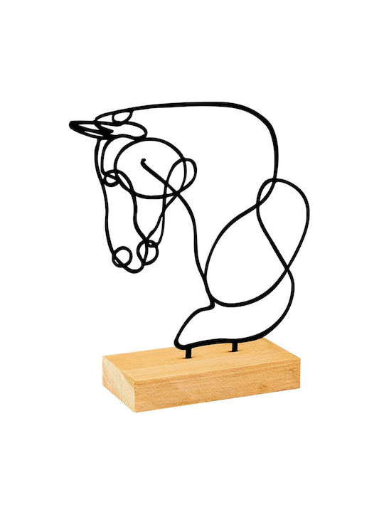 Διακοσμητικό Άλογο Equine 565tnl1259 26x8x17cm Natural-black Aberto Design Μέταλλο Ξύλο
