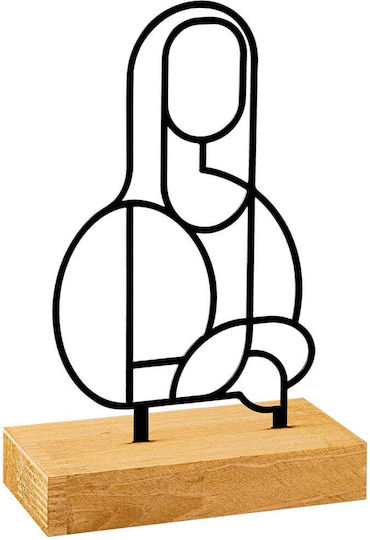 Декоративна фигура Mona 565tnl1247 26x8x17см Натурално-черно Aberto Design Метал Дърво