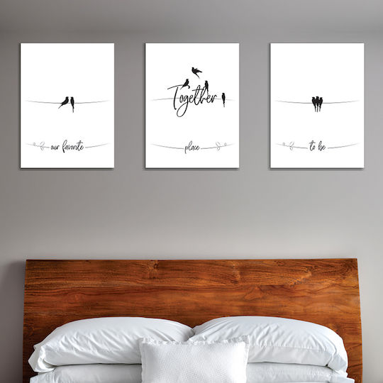 Triptych Painting 30x30 A-g 489gwn1388 Udc03 30x30 Wooden