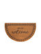 Sdim Semi-Circular Entrance Mat Coir Non-Slip Backing Finesse 475 Flower Hello Welcome 45x75cm