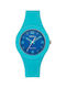 Tekday Women's Watch with Turquoise Rubber Strap
