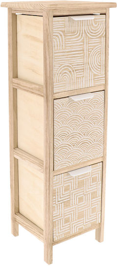 Eurocasa Mobilier Rafturi de baie Raft Baie Lemn 25x25x77cm Bej