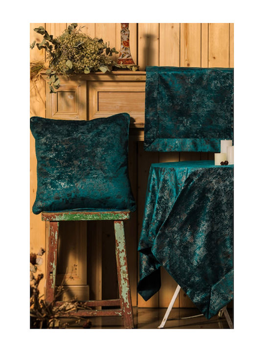 Tischdecke Pls-tb1084 Samt Leder Petrol Samt Leder 100%pol 160×220 Liolios Home