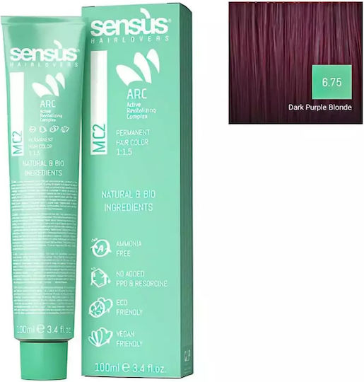 Sensus Βαφή Μαλλιών 6.75 Σκούρο Μωβ Ξανθό 100ml