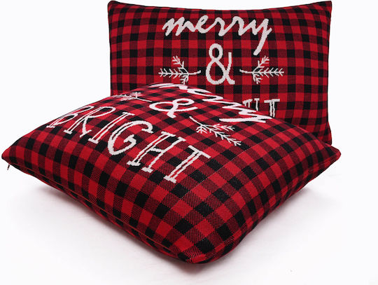 Χριστουγεννιάτικη Τραβέρσα Merry & Bright Red Multi 100% Cotton Knitted 45×150 Liolios Home