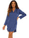 De Lafense Winter Damen Nachthemd Blue