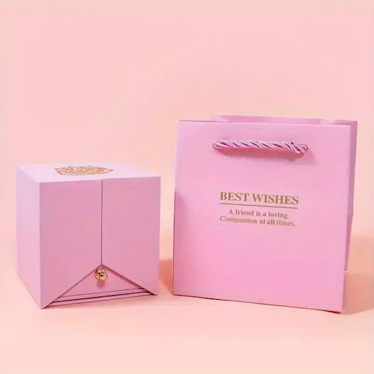 Rose Gift Box Drawer Bag 7x8cm Pink