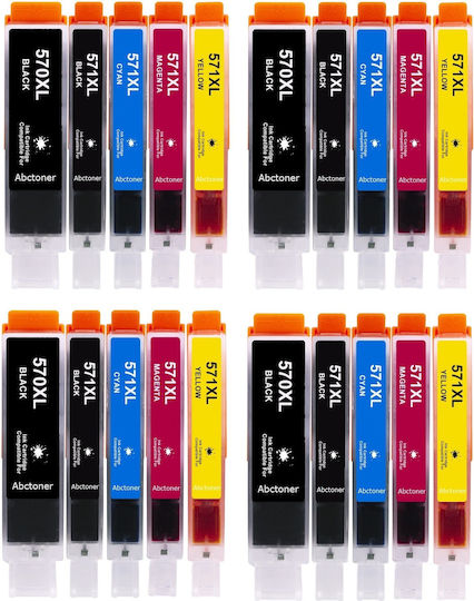 4 Full Set 20pcs Compatible New Inks Canon Pgi-570xl Pgi570xl 24ml Cli571xl 13ml All Colors Canon Pixma Mg5700 Mg5750 Mg5751 Mg5752 Mg5753 Mg6800 Mg6850 Mg6851 Mg6852 Mg6853 Mg7700 Mg7750 Mg7751 Mg7752 Mg7754 Ts5050 Ts8050