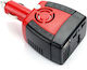 Invertor de Tensiune Auto DC 12V la AC 220V Linomag 150W Adaptor Priză UE UK SUA AU USB 2.1 Roșu Negru