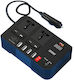 Invertor de tensiune auto portabil Linomag 12v DC la 220v AC 300w afișaj digital prize universale EU UK USA AU 4.1a USB protecție la supratensiune negru