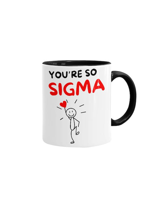 Чаша за Свети Валентин Sigma, цветна черна кера...