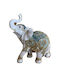 Decorative Polyester Elephant White Gold 14x6x16cm