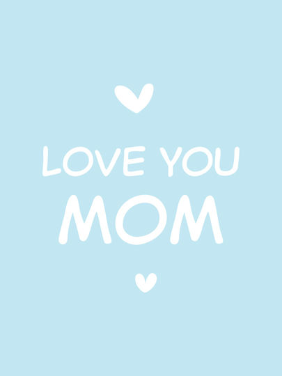 Παιδικό Κάδρο Love You Mom με Λευκή Κορνίζα από Πλαστικό 21x30εκ.
