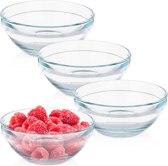 Excellent Houseware Bol de Servire pentru Înghețată Rotund Sticlă Transparent cu Diametru 12buc 4buc