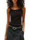 Essential Women's Cotton Sleeveless Black Blouse