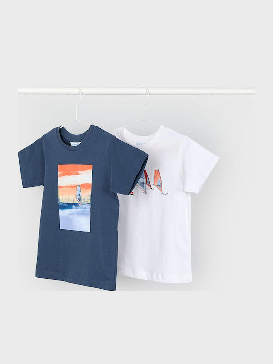 Set Kinder-T-Shirts Blau - Weiß Windsurf