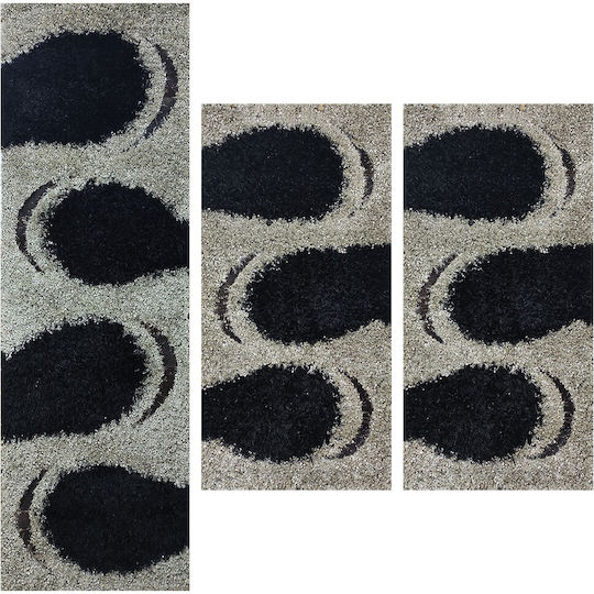 Koulis Carpets Σετ Μοντέρνα Χαλιά Κρεβατοκάμαρας Silver 54-104 3τμχ