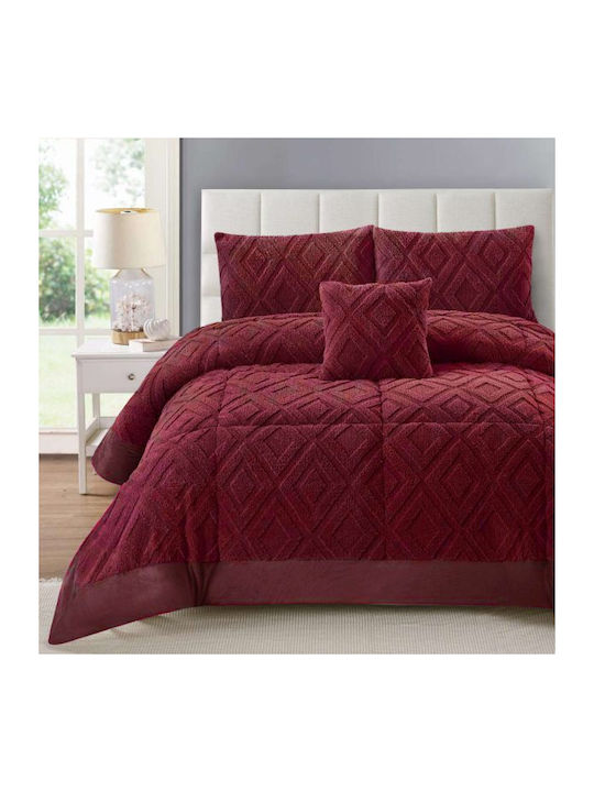 Borea Duvet Cover Queen 220x240cm Rhombus Bordeaux