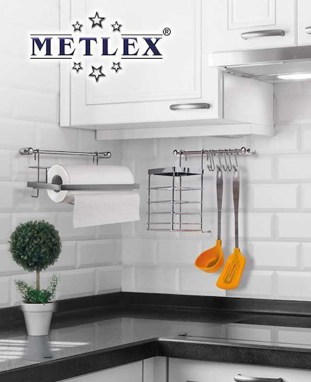 Metlex Wandmontiertes Metallregal 28x13cm 10Stück Silber