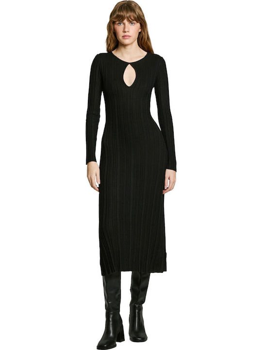 Pepe Jeans Natasha Midi Рокля Черна