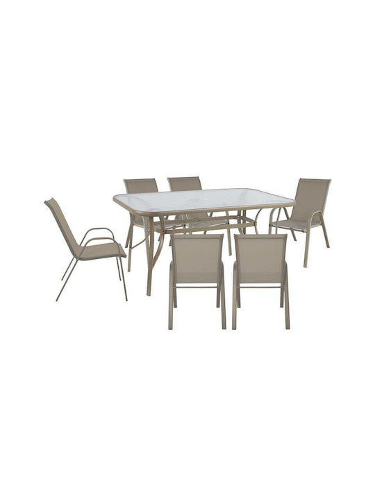 Garten- und Outdoor-Möbelsets Rio 7 Stück Beige