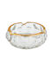 Glass Ashtray Ø12.5x4.7 cm Transparent Gold Keskor 61390