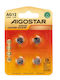 Aigostar Batterien Alkalisch für Uhren LR43 1.5V 4Stück