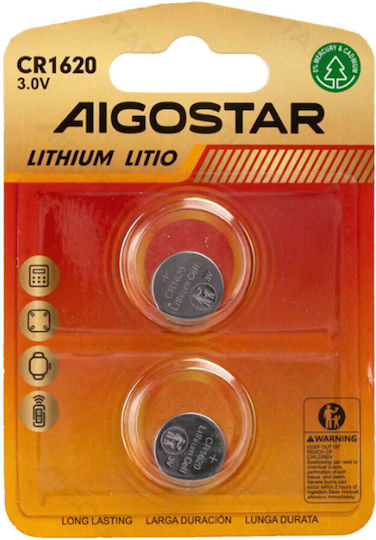 Aigostar Μπαταρίες Λιθίου Ρολογιών CR1620 3V 2τμχ