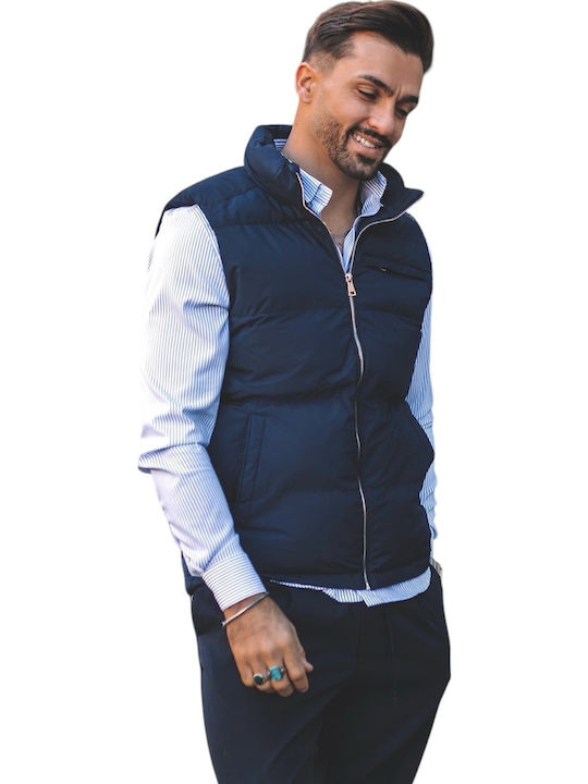 Ärmellos Jacke Puffer Marineblau