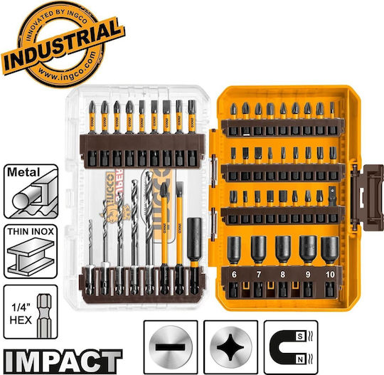 Ingco Μύτες Impact Σετ 49 Τεμ Akdl24906