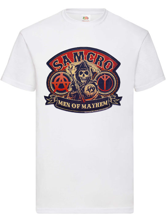 Λευκή Μπλούζα Tshirt Sons Anarchy Samcro Men Ma...