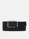 Men's Belt Leather Double Sided Black
