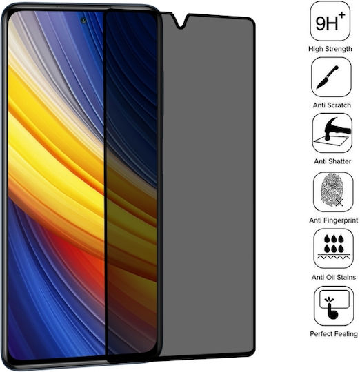 Anti-spy Privacy Full Tempered Glass Xiaomi Redmi Note 9s/note 9 Pro Black