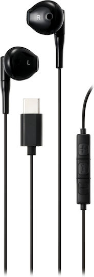 Streetz C210 In-ear Handsfree Ακουστικά με Βύσμα USB-C Μαύρο