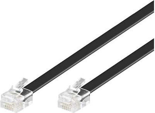 Microconnect Modular Straight Rj12 6c/6p 2m Flat Cable Black