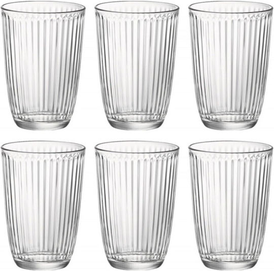 Bormioli Rocco Set Of Glass Water Glasses 390ml 00.10205 6 Pieces