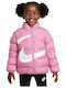 Kids' Sports Jacket with Lining Pink Swoosh