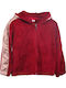 Kids Cardigan Fur with Hood burgundy