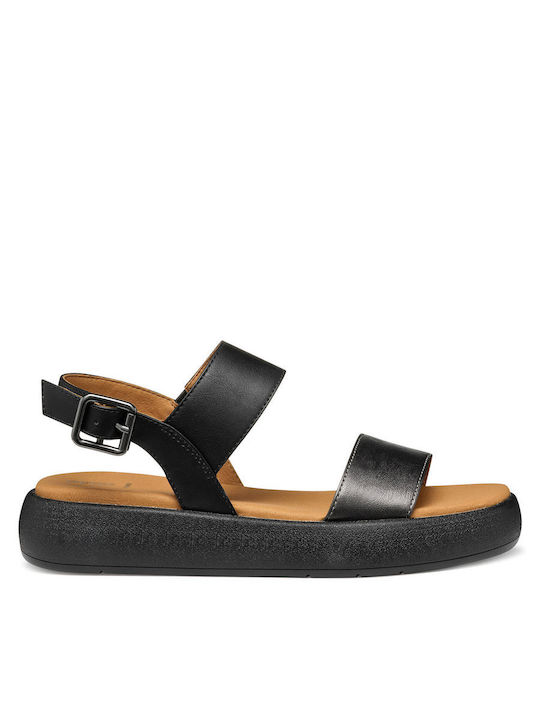Geox Camalei Γυναικεία Σανδάλια Flatforms Μαύρα