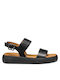Camalei Women's Flat Sandals Flatforms in Black Color