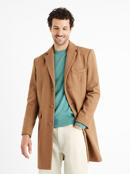 Celio Herren Mantel Camel