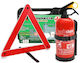 Set siguranță auto Carro 246564 MOT 3 piese trusă cu fermoar triunghi trusă de prim ajutor extinctor 1kg