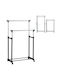 Rollbar Kleiderständer Teleskopisch Silber 70x40x140cm