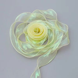 4cm X 9m Yellow Symphony Fishtail Νήμα Λουλούδι Κέικ Ψησίματος Συσκευασία Κορδέλα Δαντέλα Διακοσμητικός Ιστός