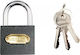 Vorel Steel Padlock Brass with Key 50mm Yellow 1pcs