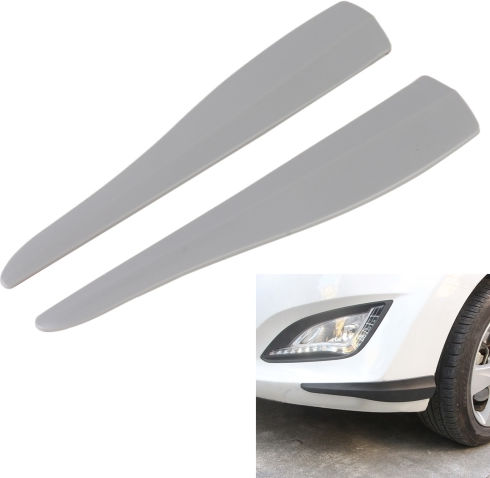 1 Pair of Silicone Strip Monochrome Car Bumper Protector Long Style Grey