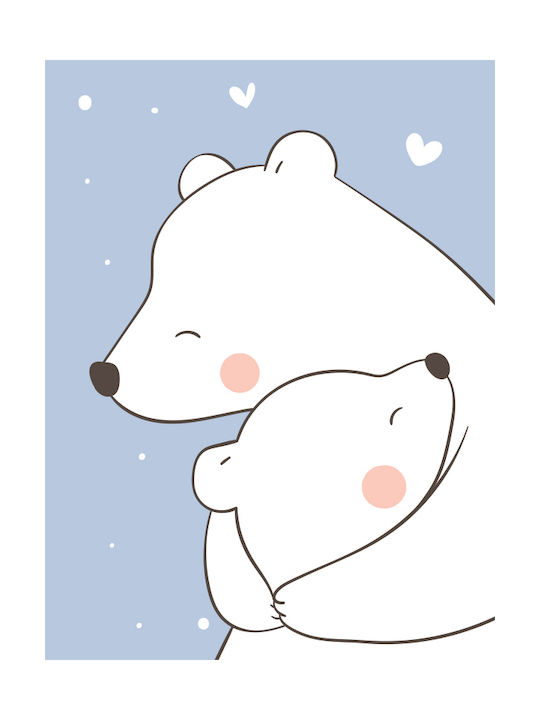 Παιδικό Κάδρο Loving Bears με Λευκή Κορνίζα από Πλαστικό 21x30εκ.