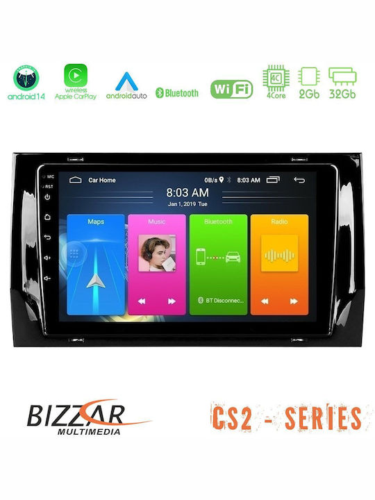 Bizzar Автомобилна Аудио Система (Блутут/USB/AUX/WiFi/GPS/Apple-Carplay/Android-Auto) с Тъчскрийн 10"