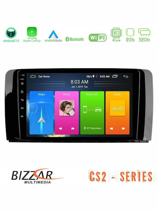 Bizzar Car Audio System for Mercedes-Benz R-Class 2006-2012 (Bluetooth/USB/AUX/WiFi/GPS/Apple-Carplay/Android-Auto) with Touch Screen 9"
